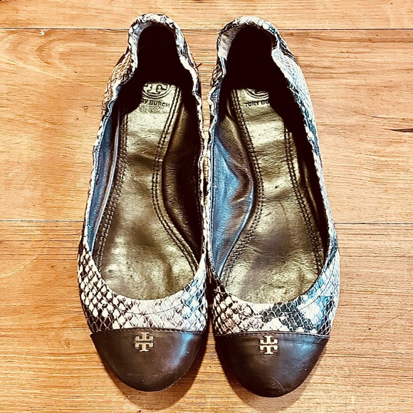 Tory Burch Python Embossed Leather Ballet Shoes 6M - Picture 6 of 7